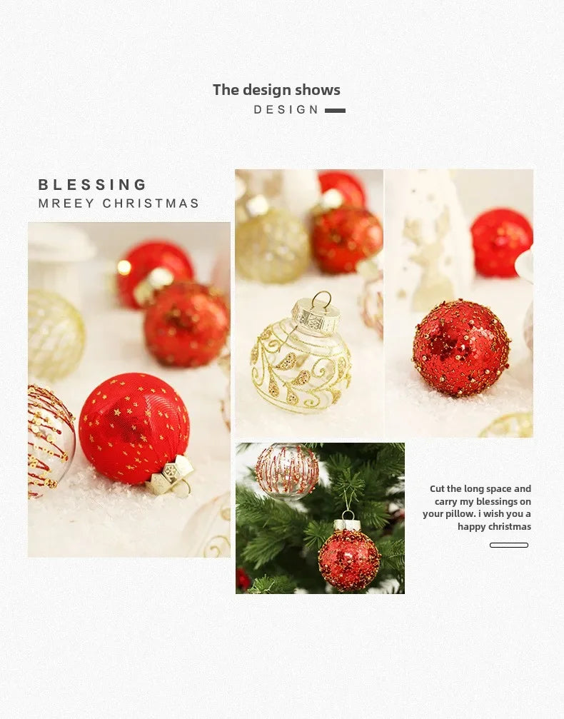 25 pçs 6cm bolas de natal bola grande árvore de natal pingente ornamentos para decoração de festa 2025 ano novo navidad presentes acessório ljiao
