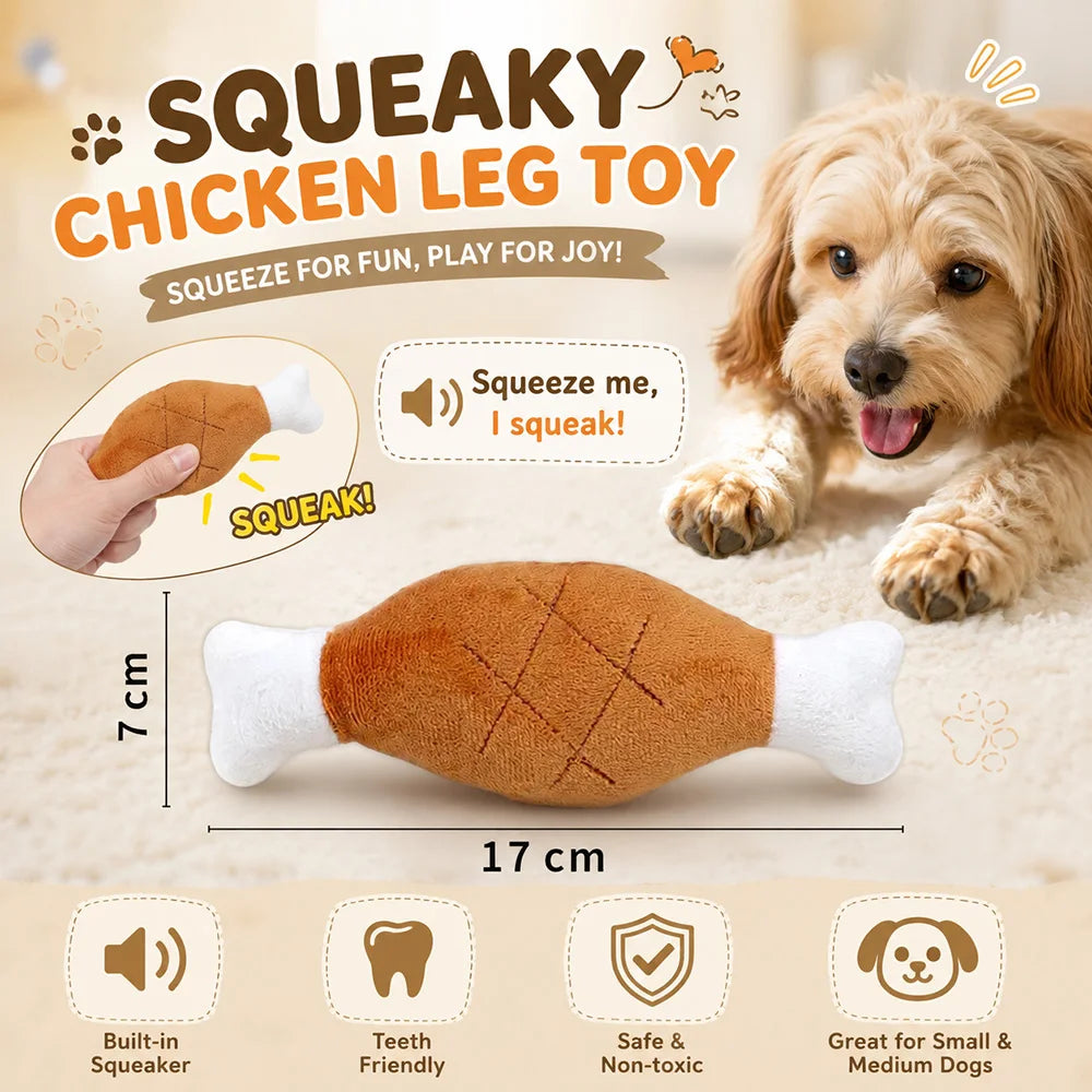 Brinquedo de Pelúcia para Animais de Estimação com Apito, Brinquedo de Quebra-Cabeça para Gatos e Cães, Companheiro Macio e Durável, Brinquedo de Mastigar para Limpeza dos Dentes, Design Resistente à Mastigação, Arti