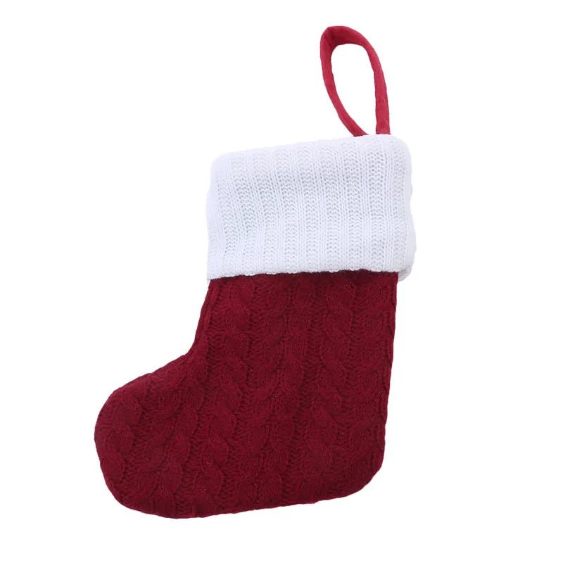 Meias de natal tricô floco de neve carta meia decoração de natal para casa 2024 ornamento de árvore de natal presente navidad natal 2025