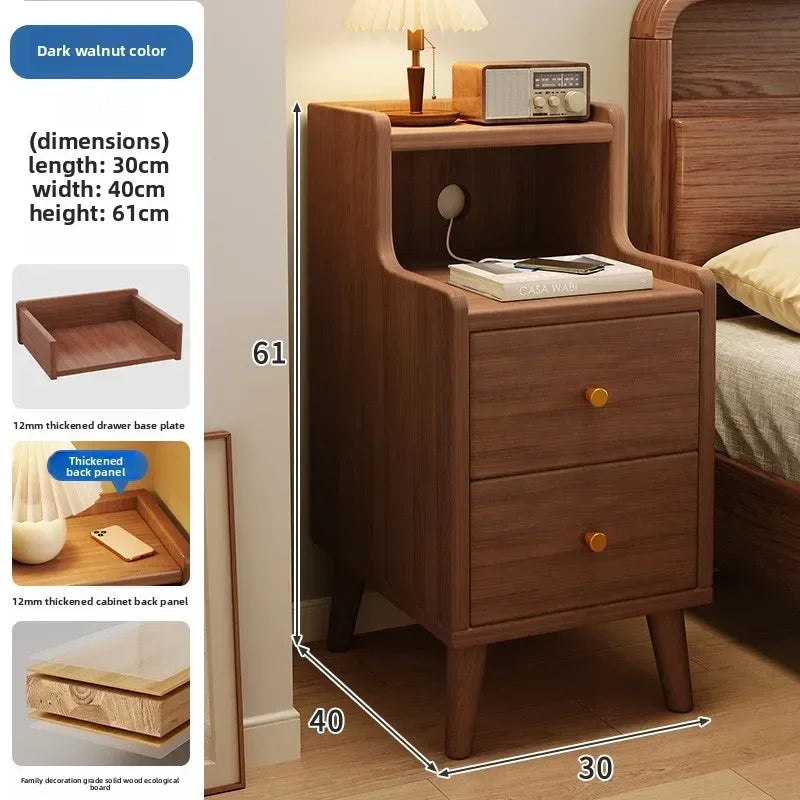 Mesa de Cabeceira Multifuncional para Casa, Armário Estreito de Armazenamento para Quarto Pequeno, Armário de Cabeceira Kasa & Pet