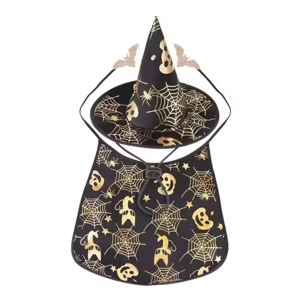 Engraçado abóbora animal de estimação trajes de halloween capa ajustável macio gatos cosplay roupas morcego preto halloween animal de estimação vestuário festa