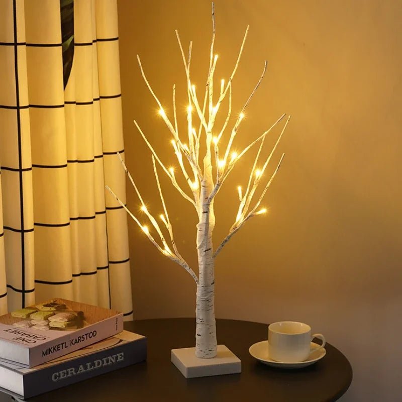 Natal led luzes da árvore natal bétula árvore decoração para casa luzes interior quarto paisagem árvore brilhante
