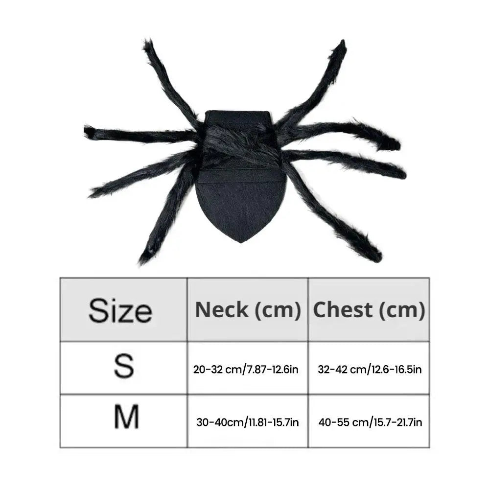 Fantasia de aranha para animais de estimação no Halloween, roupas engraçadas e realistas com pelúcia para cães e gatos, fantasia de cosplay para peito e costas, roupa de festa para cães de porte pequeno e médio