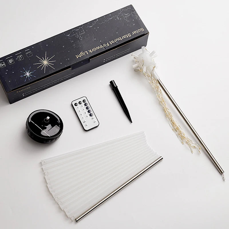 Luz solar ao ar livre à prova dwaterproof água pátio jardim rua caminho lâmpadas decoração de natal paisagem led solar luzes de fogos de artifício