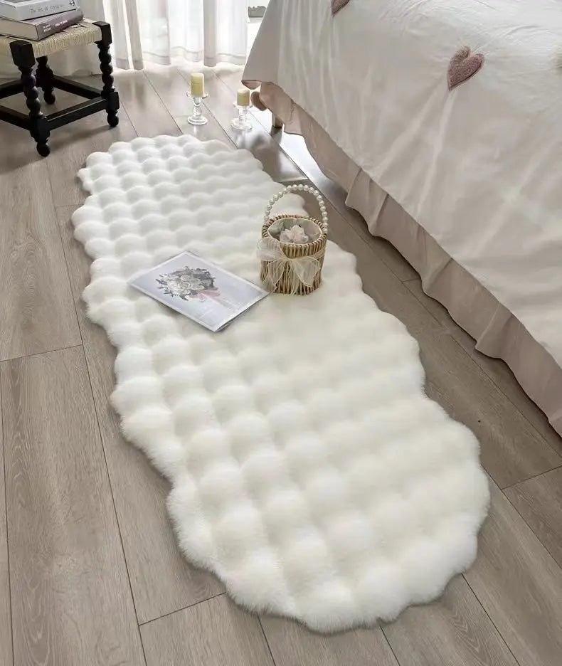 Novo Tapete Estilo Creme para Sala de Estar e Quarto, Tapete de Pelúcia Espesso e Densificado, Manta para Janela Saliente, Sofá, Cama e Cabeceira