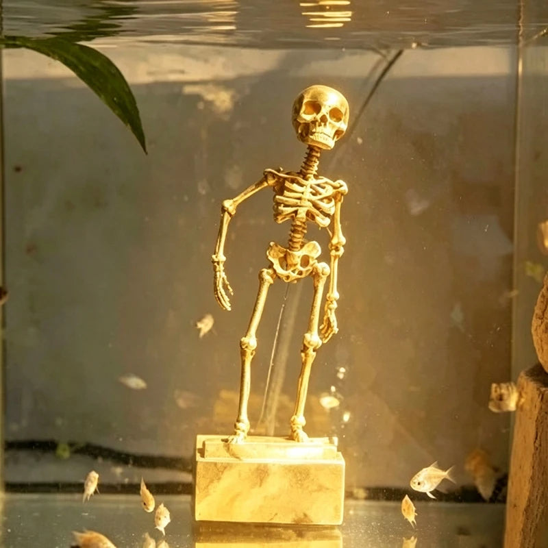 Decoração de Aquário de Halloween: Esqueletos Dançantes de Resina para Aquário com Bolhas