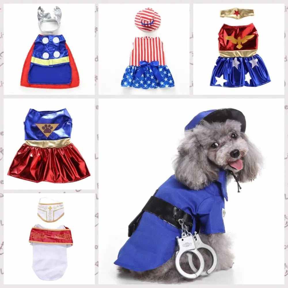 Halloween Cosplay Roupas para Pet, Vestir, Traje de cachorro, Roupa de gato, Festa de Natal, Casaco de cachorro