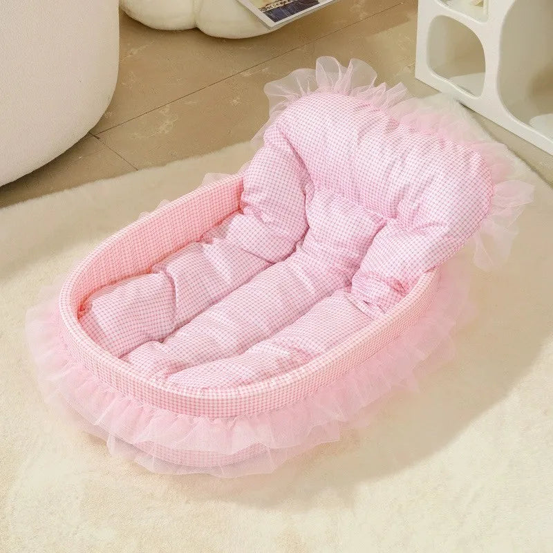 Cama para Gatos Cor Macaron, Casinha para Cães Pequenos, Removível, Lavável, Universal para Quatro Estações, Macia e Quente
