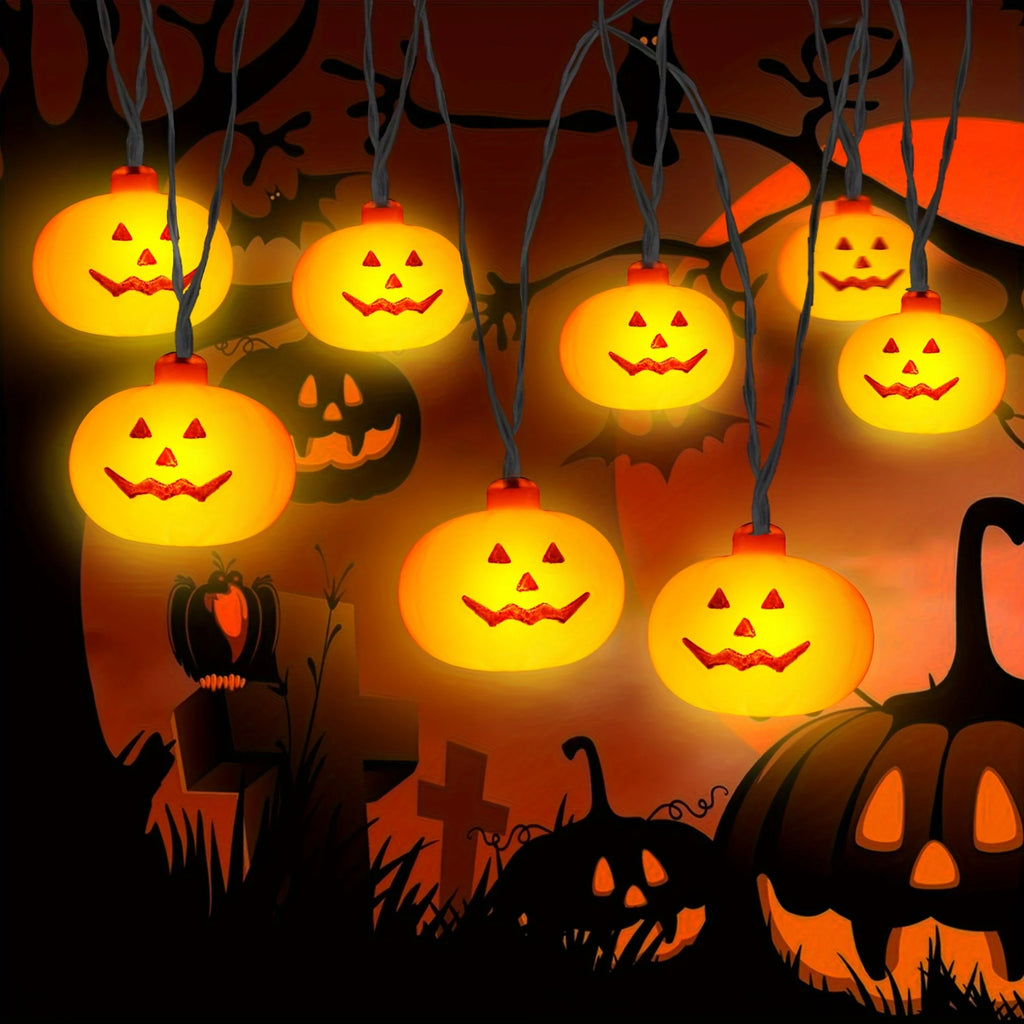 Decoração de Halloween: Luzes de Corda de Abóbora para Atmosfera de Terror, Decoração para Casa, Festa de Halloween, Doçura ou Travessura, Iluminação DIY