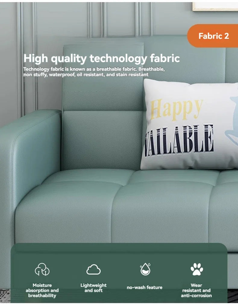 Sofá-Cama Pequeno e Estável, Cama de Casal Dobrável de Dupla Função, Sofá para Soneca em Casa/Escritório, Sofá para Três Pessoas, Tecido Confortável, Sofá Preguiçoso