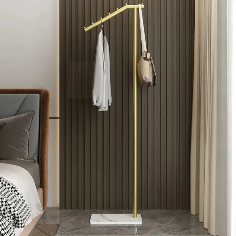 Cabideiro de Roupas Dourado para Sala de Estar, Organizador Nórdico de Metal para Chapéus e Casacos, Móvel de Meio Século para Apartamento