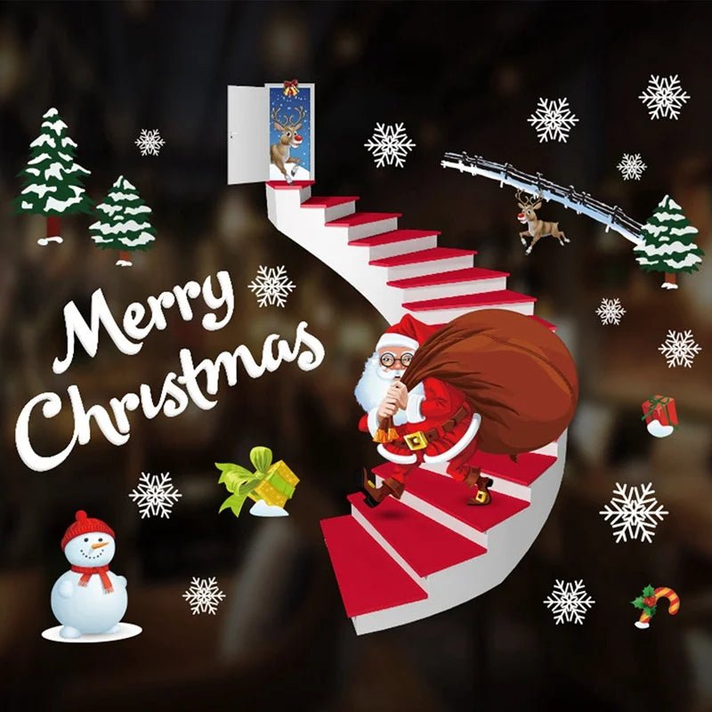 Adesivo de janela de natal, decorações de feliz natal para casa 2024, ornamento de natal, presentes de natal, ano novo 2025