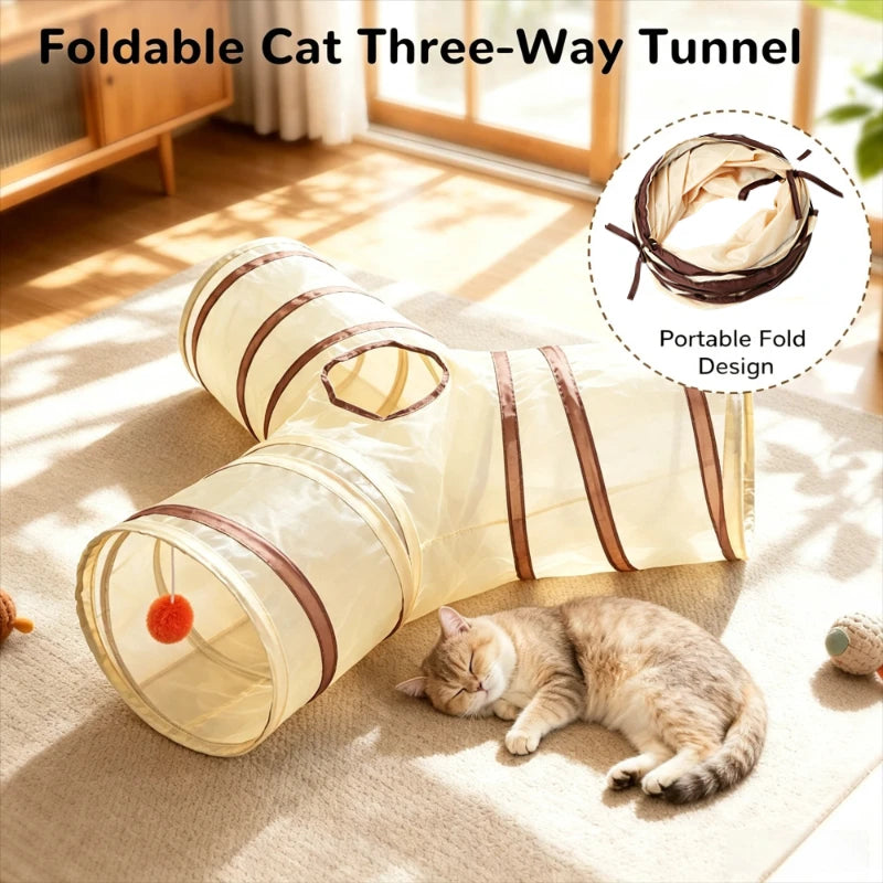 Túnel Dobrável para Gatos, Brinquedo Interativo para Gatos, Filhotes, Cães e Coelhos, para Treinamento e Diversão, Alivia o Tédio.