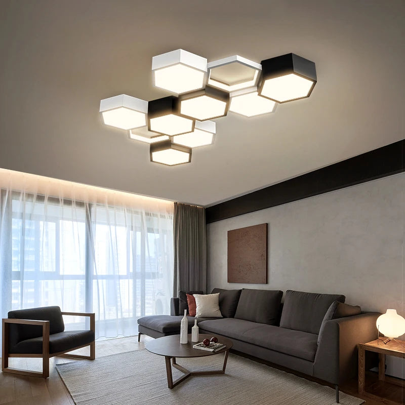 Luminárias de Teto Triangulares Ultrafinas para Sala de Estar e Quarto Lustres de Sala Decoração LED Chandelier de Teto