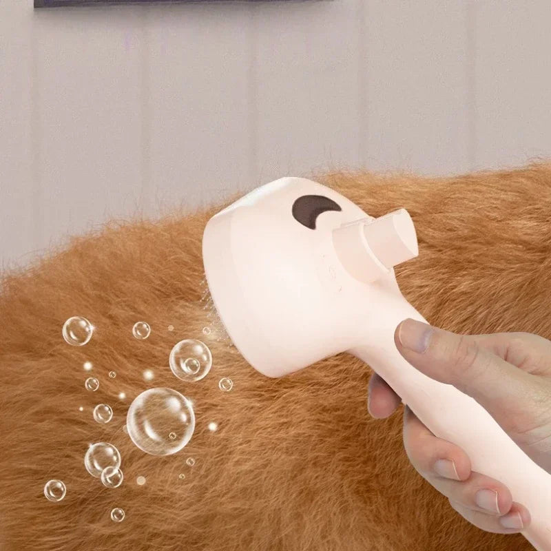 Escova de limpeza para cães, spray de vapor limpo para animais de estimação, escova de vapor exclusiva para cães, escova de limpeza de luxo