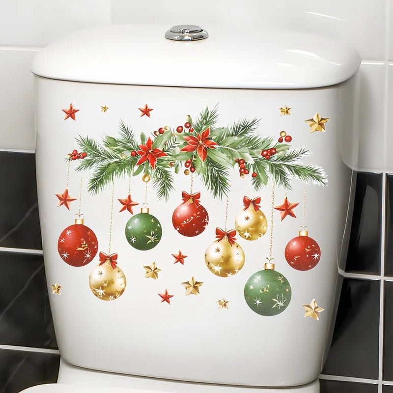 Natal boneco de neve adesivo higiênico feliz natal festa decoração 2025 natal decoração do banheiro navidad natal presente de ano novo 2026