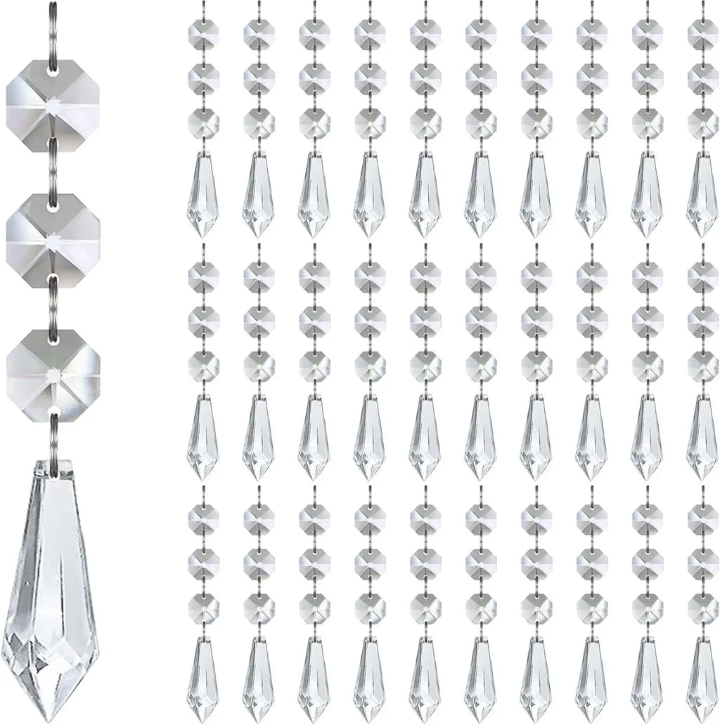 Decorações para árvore de natal, 30 peças, pingentes de cristal acrílico transparente para natal, ano novo, decoração de casamento, acessórios diy