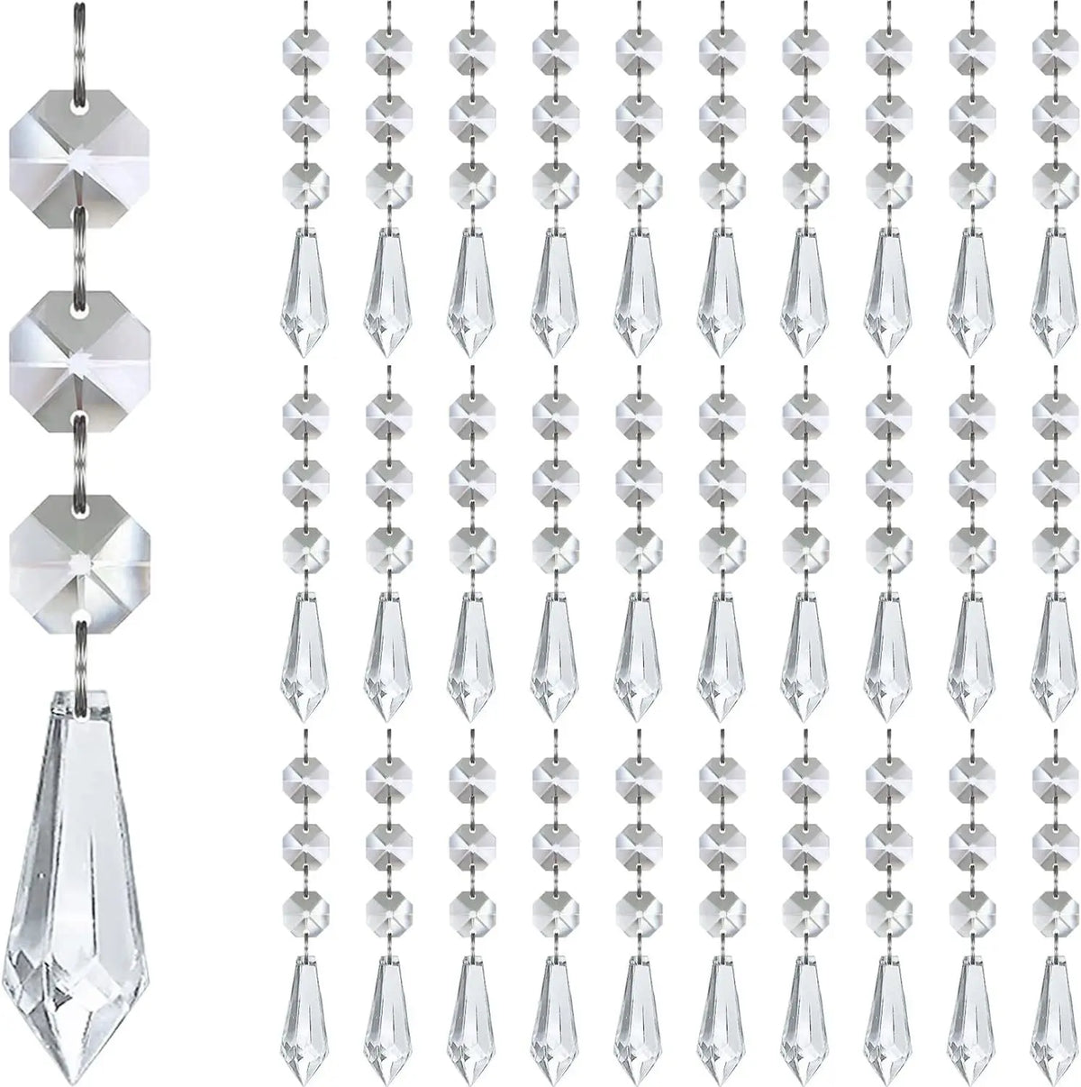 Decorações para árvore de natal, 30 peças, pingentes de cristal acrílico transparente para natal, ano novo, decoração de casamento, acessórios diy
