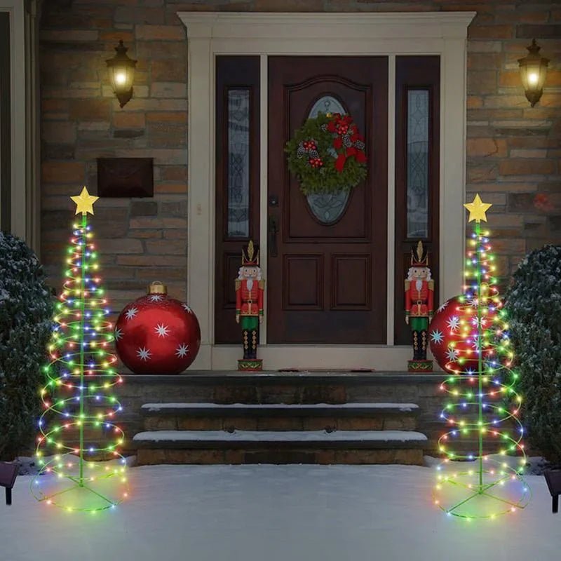 Natal luz solar led luminosa árvore de natal ornamento ao ar livre à prova dwaterproof água lâmpada decorativa corda festival decorações do jardim