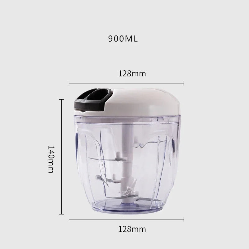 Moedor De Carne Manual Chopper De Alho, Cortador De Legumes, Triturador De Legumes, Gadgets De Cozinha, 500 ml, 900ml