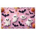 Decoração Halloween Backdrop, Parede Rosa, Fantasma Assustador, Abóbora Saltitante, Fotografia, Birthday Party, Raparigas, Bebé, 180x110cm