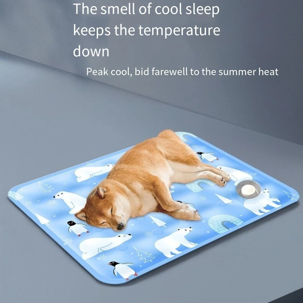 Cool Pet Cooling Mat Self Added Water Ice Gel Dog Cat Sleeping Pad Durable Moisture-proof Dog Cold Bed Mat For Small Big Dogs