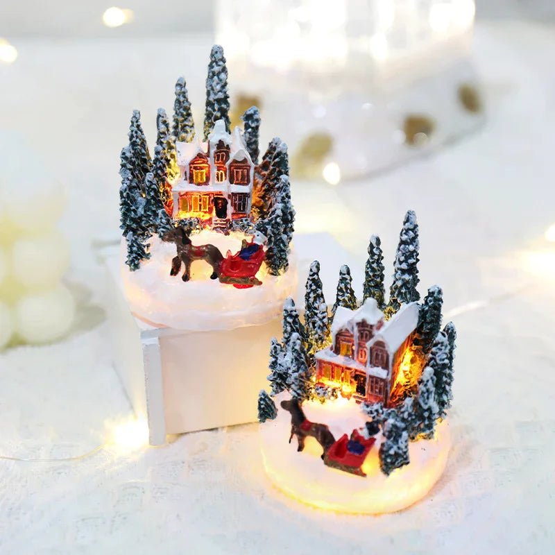 Natal led luz ornamentos santa castelo neve casa luminosa artesanato 2024 ano novo presente do miúdo festa de natal decoração casa