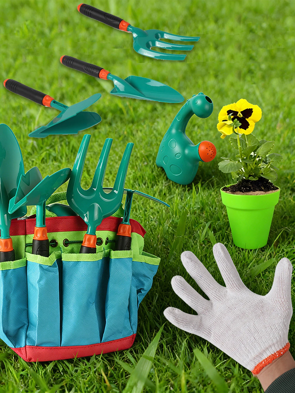 Conjunto de Ferramentas de Jardinagem para Crianças, Carrinho de Praia com Acessórios, Luvas e Ferramentas para Plantar Flores, Presentes para Meninos e Meninas