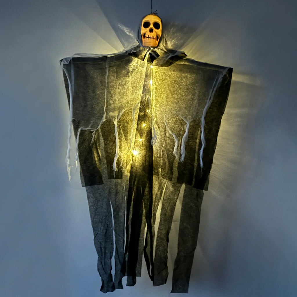 Halloween pendurado decorações fantasma crânio assustador gaze tecido para casa assombrada varanda adereços assustadores festa de terror pendurado ornamentos