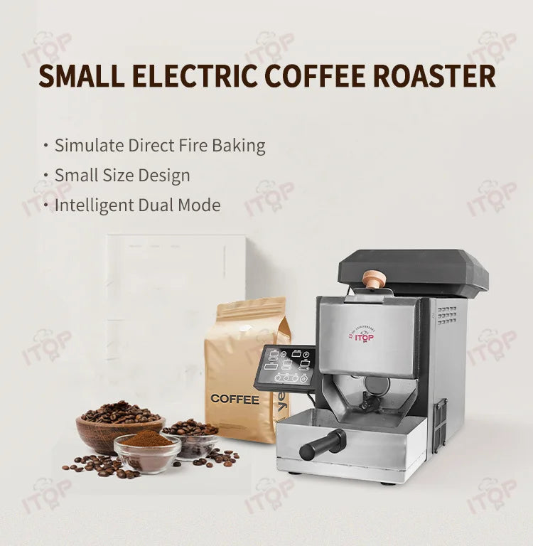 Torrador de Café ITOP com Capacidade de Torragem de 200g para Uso Doméstico, Estrutura de Tambor Patenteada e Design Inovador de Agitador CBR-3
