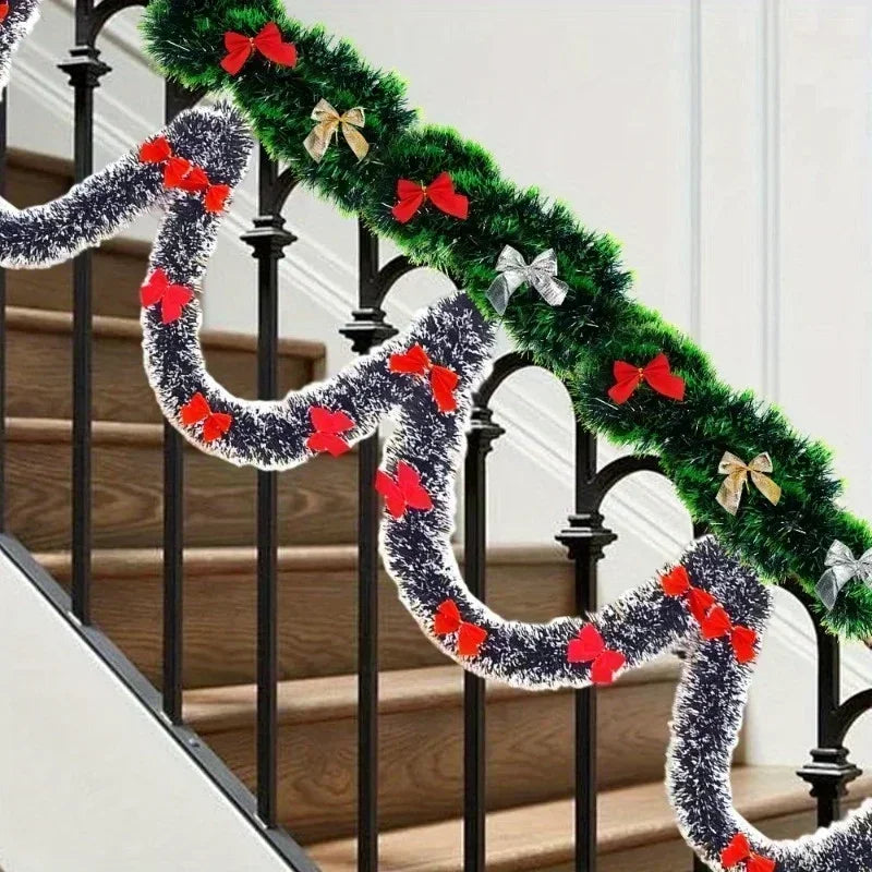 5M de fitas decorativas de Natal com laços, fita verde em forma de cana, guirlanda para pendurar na árvore de Natal, enfeites para projetos «faça você mesmo», decoração para festas e para a casa.