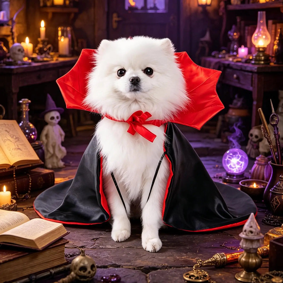 Fantasia de Morcego para Animais de Estimação, Capa de Vampiro Vermelha e Preta Ajustável para Cães e Gatos, Cosplay Engraçado para Filhotes Pequenos e Médios em Festas de Halloween