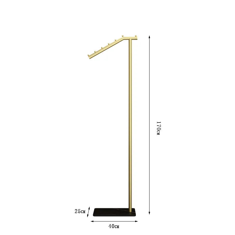 Cabideiro de Roupas Dourado para Sala de Estar, Organizador Nórdico de Metal para Chapéus e Casacos, Móvel de Meio Século para Apartamento