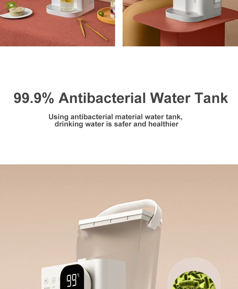 Jmeye dispensador de água de calor instantâneo portátil casa escritório chá fabricante dois métodos enchimento água aquecedor desktop purificador água