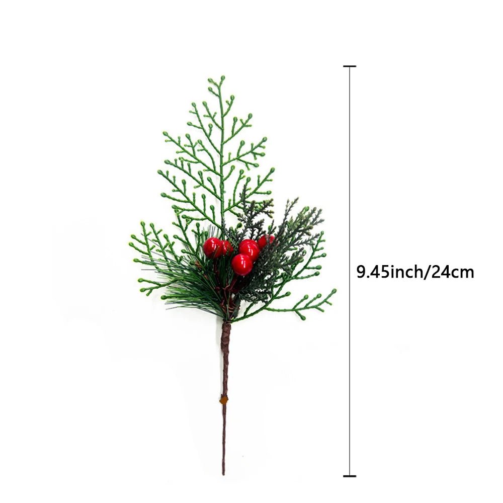 Natal vermelho berry flor artificial pinha ramo decorações da árvore de natal ornamento embalagem de presente festa em casa diy grinalda