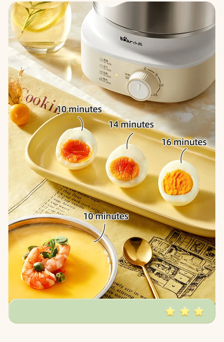 Caldeira elétrica automática de ovos, máquina de café da manhã, vaporizador multicooker, fogões de ovos, waffle doméstico, fogão a vapor com temporizador, 360W