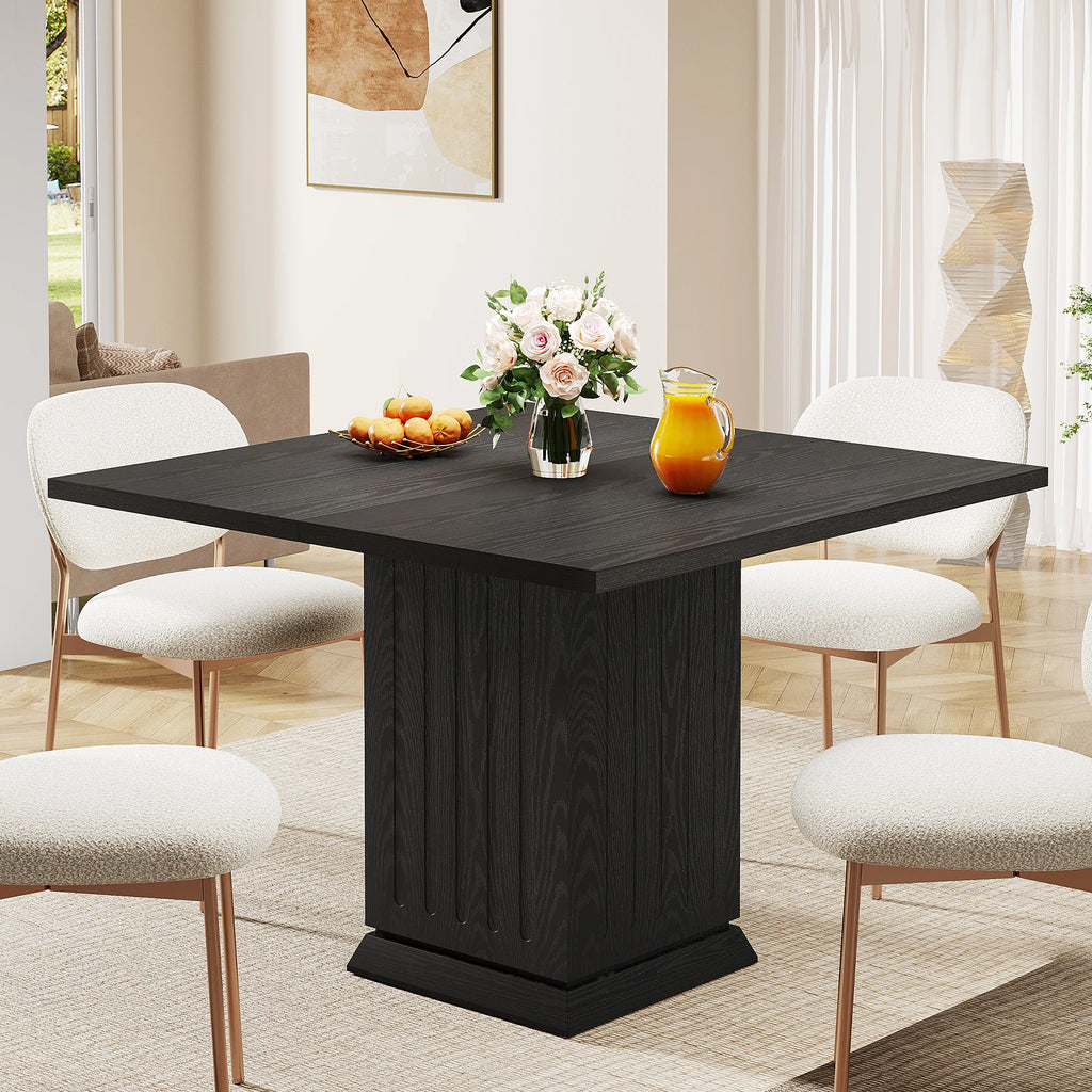 Mesa de jantar quadrada Tribesigns com 2 jogos americanos, mesa de jantar pequena de madeira projetada moderna para 4 pessoas