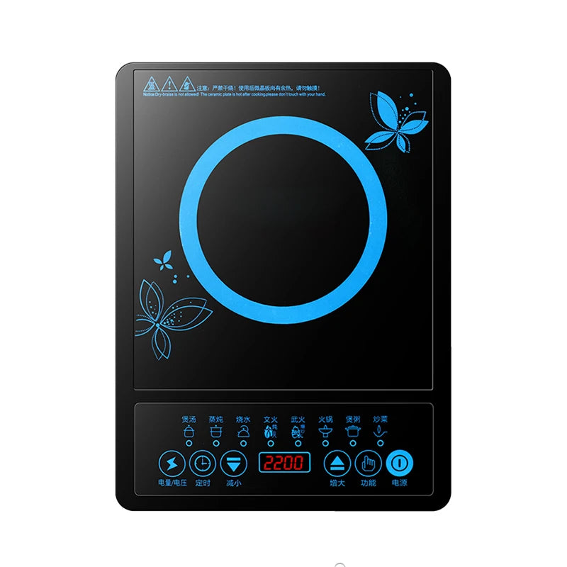 DMWD-Fogão Elétrico de Indução Magnética, Panela Quente Pequena Impermeável, Fogão De Aquecimento, Touchpad, Prato De Frite, Forno De Cozinha, UE, Casa