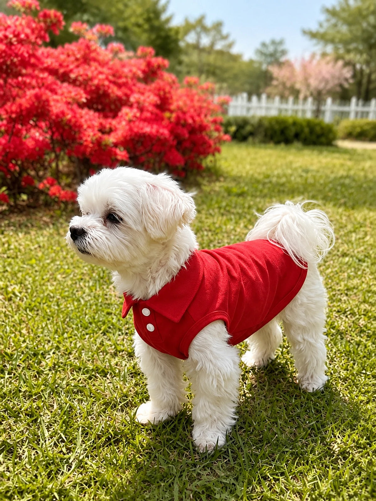 Camisa Polo Vermelha para Pets, Camisa Clássica com Gola para Cães e Gatos Pequenos, Roupa Macia e Respirável para Filhotes, Traje Casual Confortável para Pets, Adequado para Passeios Diários, Atividades ao Ar Livre e