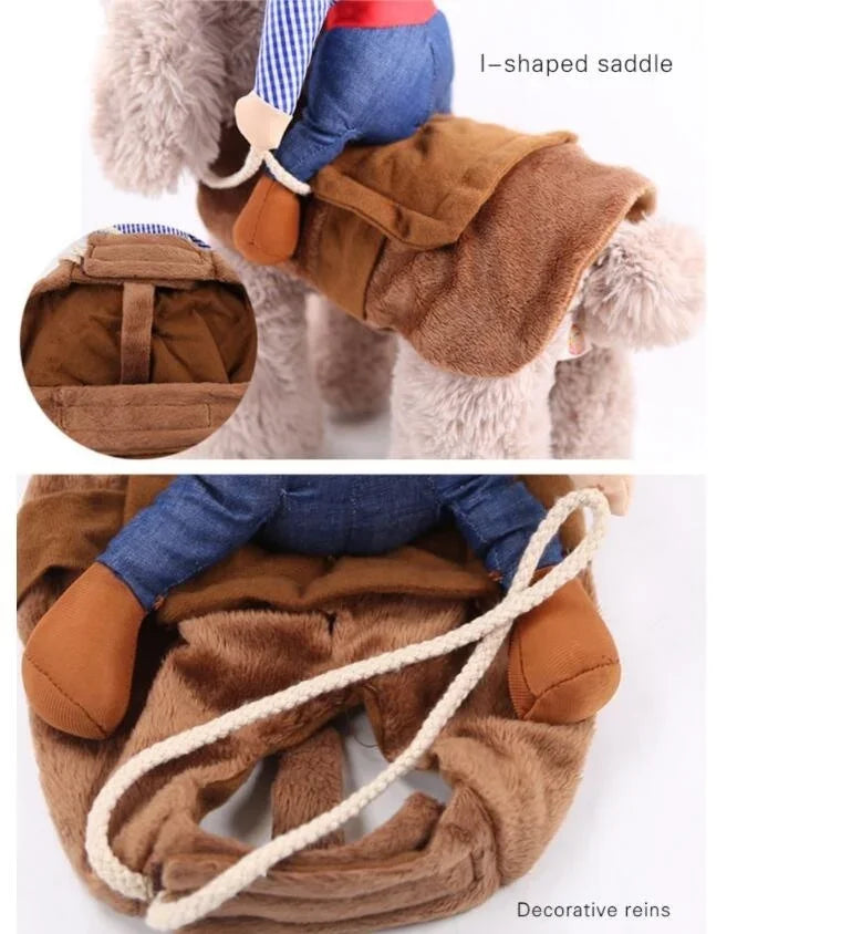 Fantasia Prática de Cowboy para Cães com Chapéu Combinando, Roupa de Cosplay para Pets, Acessório de Fantasia para Halloween, Natal, Cachorros e Festas