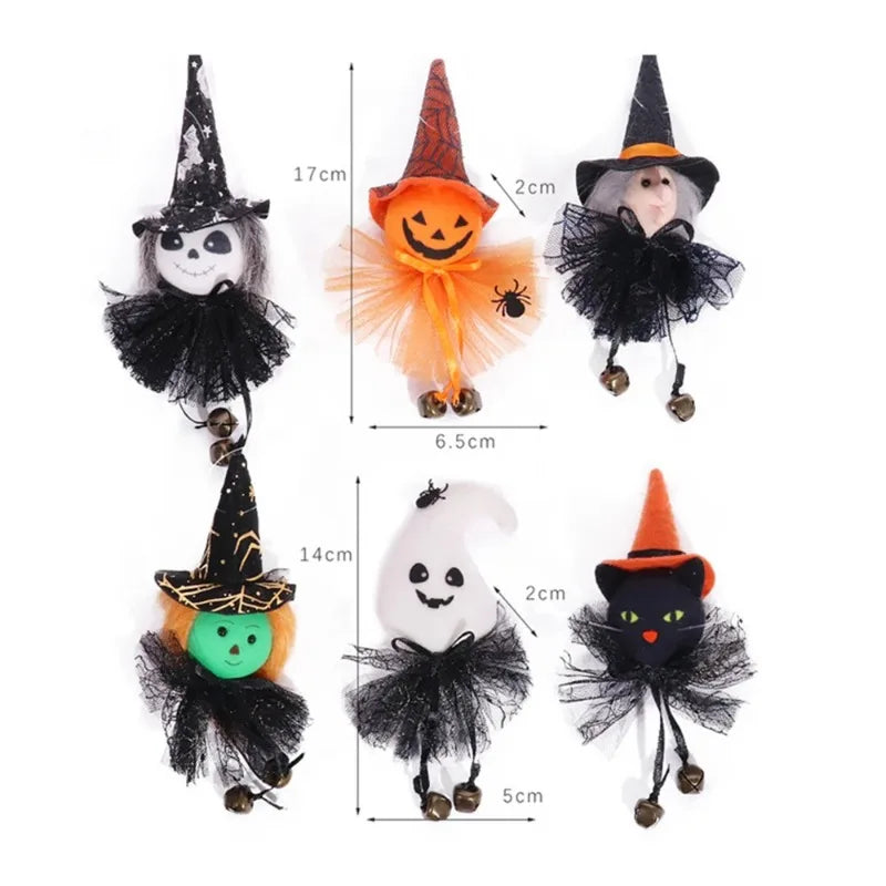 Enfeites Assustadores de Halloween: Bonecos de Pelúcia de Abóbora, Bruxa e Fantasma para Pendurar – Decoração Festiva e Presente de Feriado 2026