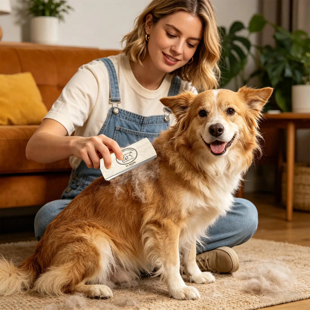 Escova para Remoção de Pelos de Animais de Estimação, Escova de Desembaraço e Tosa com Dentes de Metal e Cabo de Madeira, Produtos de Beleza para Gatos, Escova para Remoção de Pelos de Cavalos, Escova para Cães