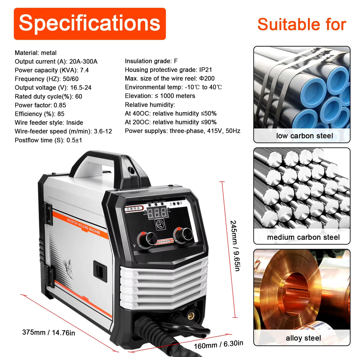 Multi funcional 2IN1 MIG MMA-160A inversor máquina de solda multifuncional portátil máquina de solda inteligente