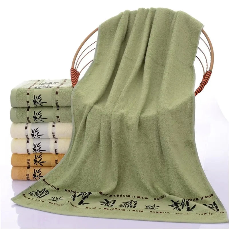 140x70cm toalhas de bambu do banheiro de grandes dimensões bordado toalha de banho capa personalizado esporte presente toalhas para casa marrom creme verde Kasa & Pet