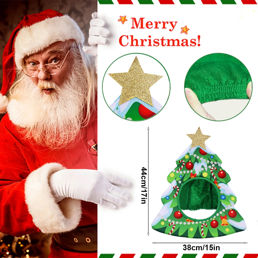Natal engraçado chapéu novidade árvore de natal chips presente em forma de máscara boné chapelaria festa de natal prop ano novo navidad decoração favor