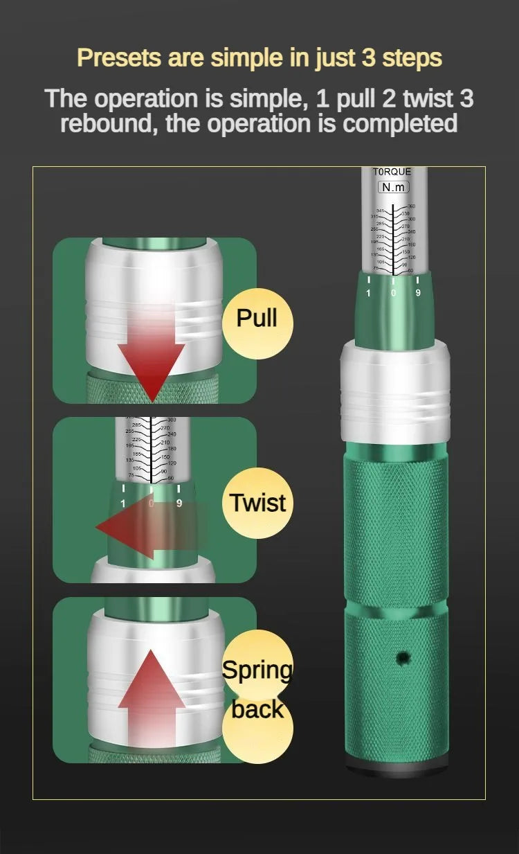 Chave de torque aberta multifuncional, predefinição ajustável, alta precisão, cabeça substituível, chaves de torque, ferramentas manuais profissionais