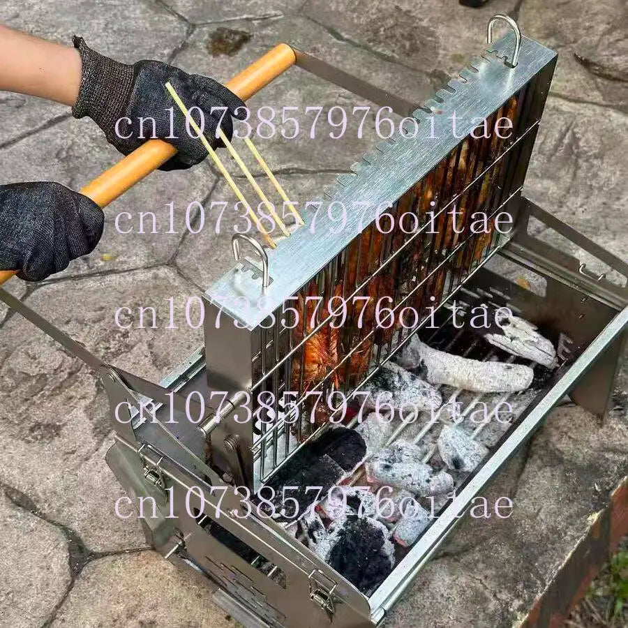 Churrasqueira a Carvão Rotativa Elétrica para Uso Doméstico e Externo
