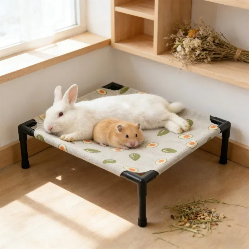 Cama Elevada para Animais de Estimação, Cama para Pequenos Animais, Respirável, Lavável, Colchão Refrescante para Coelhos, Hamsters, Gatos e Filhotes, Cama Interna