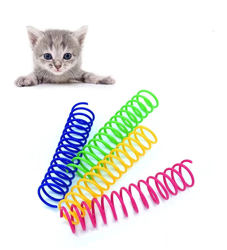 4 pçs/saco estendido gato cor plástico primavera pet gato brinquedos interativos produtos para animais de estimação para gatos pet gato suprimentos
