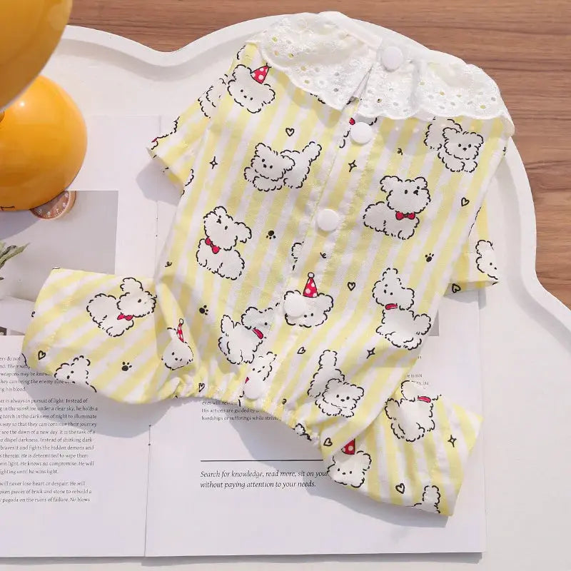 Camiseta de Primavera para Animais de Estimação, Roupa de Uma Peça para Cães, Colete para Atividades ao Ar Livre, Pijama para Cães Pequenos Kasa & Pet